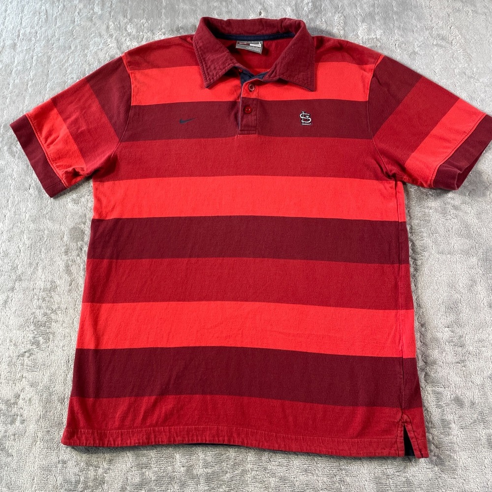 ST Louis‎ Cardinals Nike Polo Shirt Mens Large Red Baseball MLB Vintage